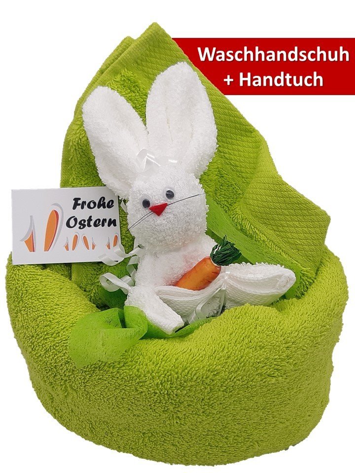 Handtuch Geschenk Figur Hund Waschhandschuh Gastgeschenk Ostern 