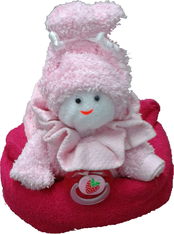 Geschenk Set Frottee Baby rosa geformt aus 1x Handtuch, 2x Gästetuch, 2x Waschhandschuh