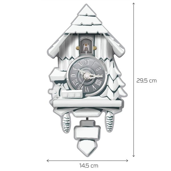 Pappuhr Mini-Classic Piz Palü - Kuckucksuhr modern aus Pappe mit Uhrwerk auswählbar