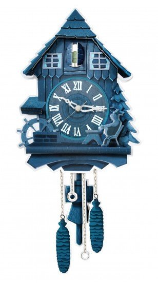 Pappuhr XL Glühwürmchen - Kuckucksuhr modern aus hochwetiger Pappe mit Uhrwerk auswählbar