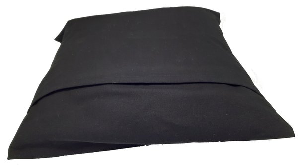 Frotteebox Kissen schwarz mit Motivband Bollenhut 40x40cm mit Federfüllung
