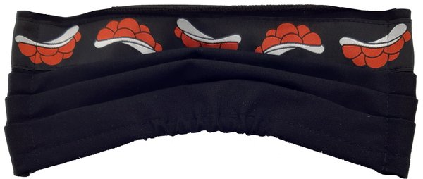 Schwarzwald Stoffmaske Motiv Bollenhut breit, mit Ohren-Gummiband, Farben wählbar