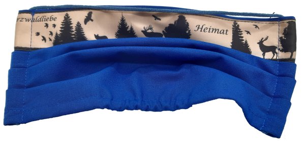 Schwarzwald Stoffmaske Motiv Heimat breit, mit Ohren-Gummiband, Farben wählbar