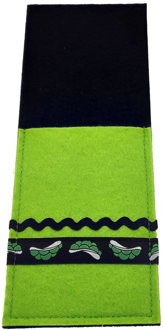 Schwarzwald Tasche für Besteck aus Filz grün-schwarz Motiv Bollenhut selbstgenäht (2er-Set)